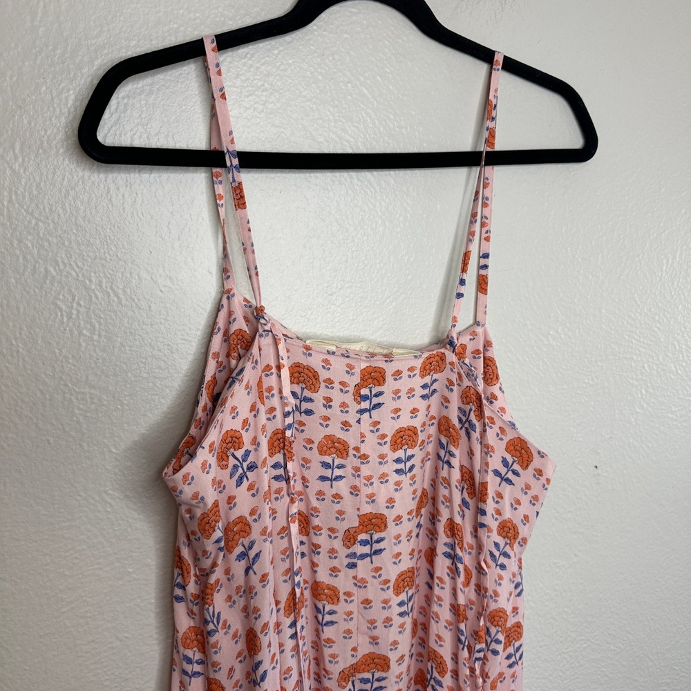 Citrine Swim Lizzie Dress Coral Block Print Floral Maxi Dress Large NEW - Picture 7 of 7